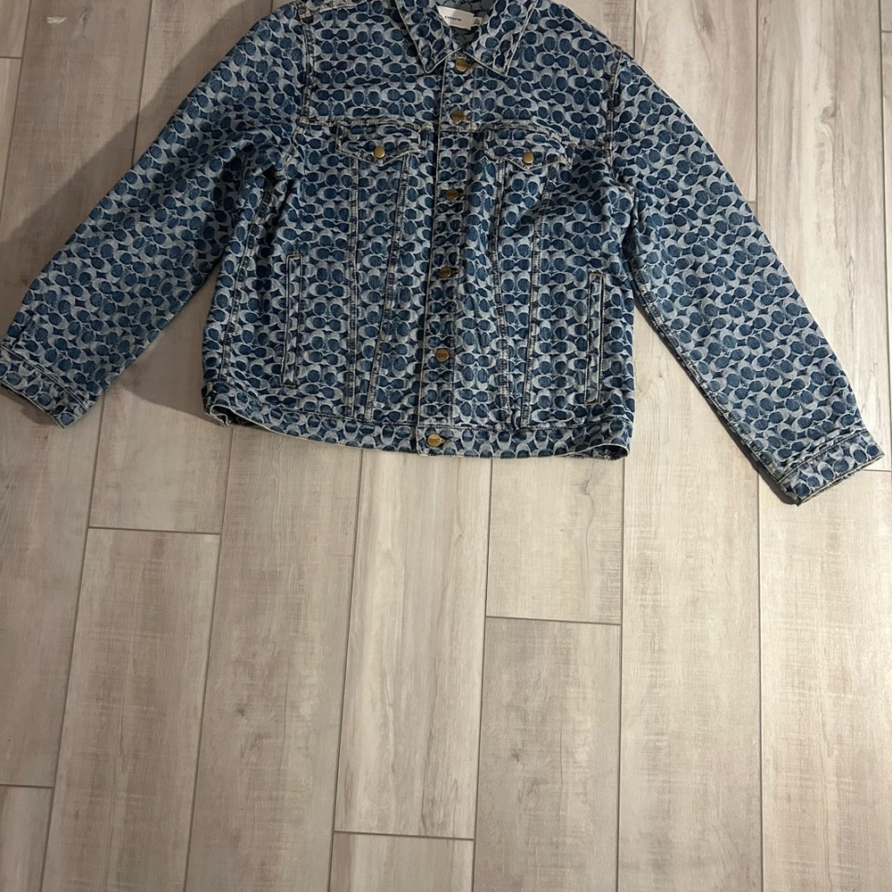 Blue Patterned Denim Jacket